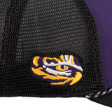 Purple and black two tone hat from Black Clover featuring LSU Tigers logo