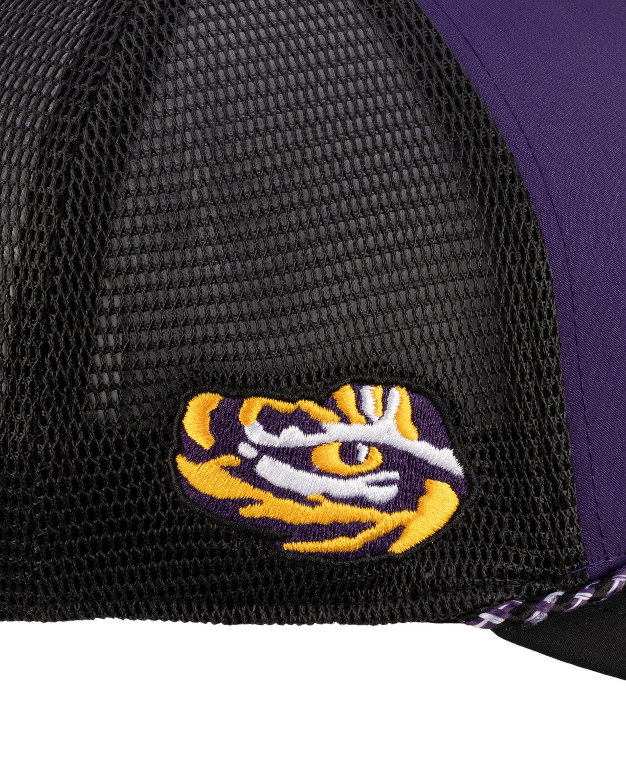 Purple and black two tone hat from Black Clover featuring LSU Tigers logo