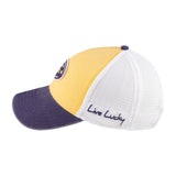 yellow and purple two tone vintage style hat from Black Clover featuring LSU Tigers logo