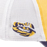 yellow and purple two tone vintage style hat from Black Clover featuring LSU Tigers logo