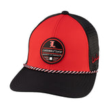 Red and black two tone hat from Black Clover featuring Louisville Cardinals logo