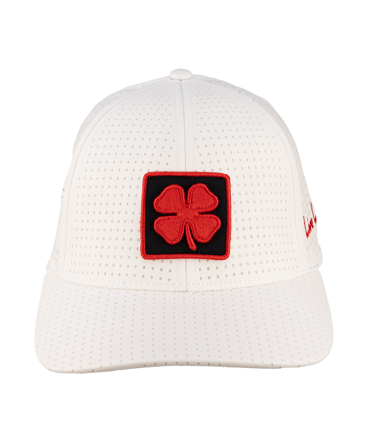 White perforated hat from Black Clover featuring University of Louisville Logo