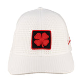 White perforated hat from Black Clover featuring University of Louisville Logo