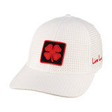 White perforated hat from Black Clover featuring University of Louisville Logo