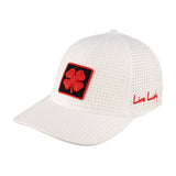 White perforated hat from Black Clover featuring University of Louisville Logo