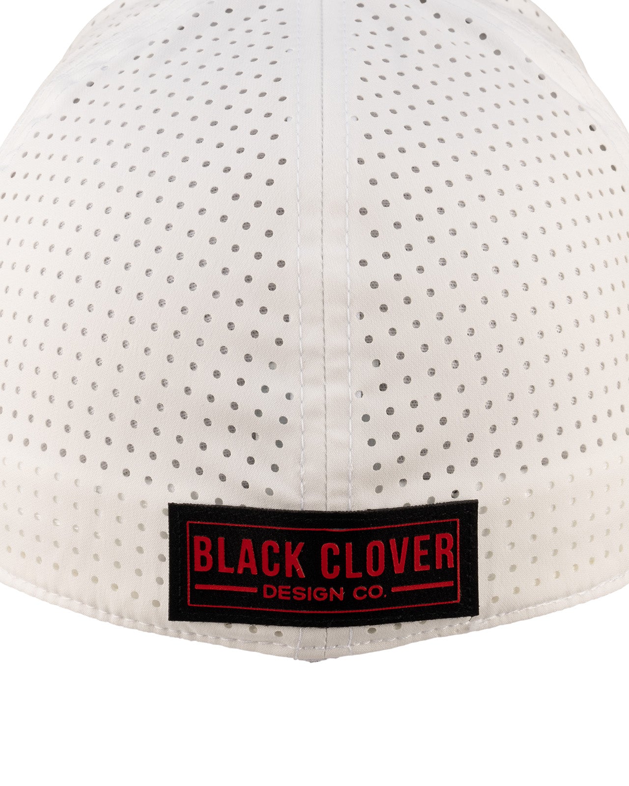 White perforated hat from Black Clover featuring University of Louisville Logo