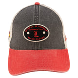 Red and black two tone style vintage hat from Black Clover featuring University of Louisville Cardinals logo