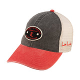 Red and black two tone style vintage hat from Black Clover featuring University of Louisville Cardinals logo