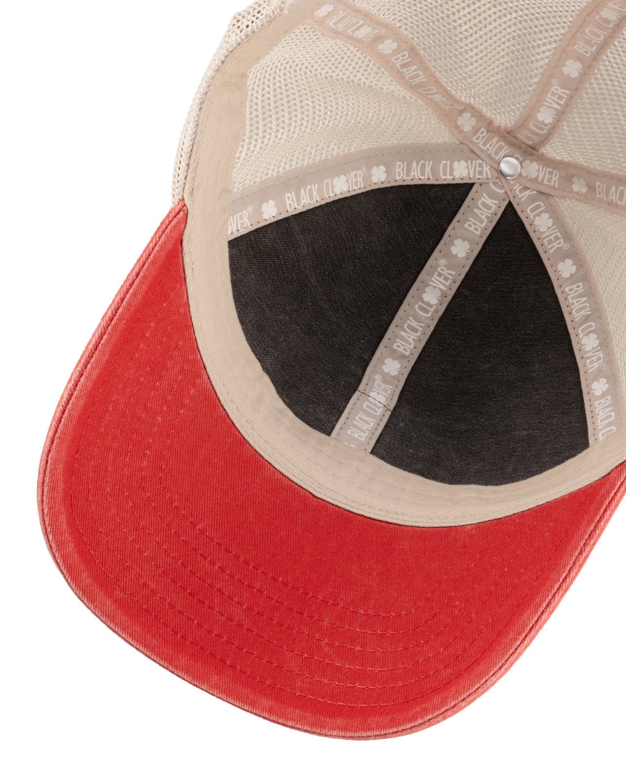 Red and black two tone style vintage hat from Black Clover featuring University of Louisville Cardinals logo