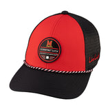 Red and black two tone rope hat from Black Clover featuring University of Maryland Terrapins logo