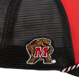 Red and black two tone rope hat from Black Clover featuring University of Maryland Terrapins logo