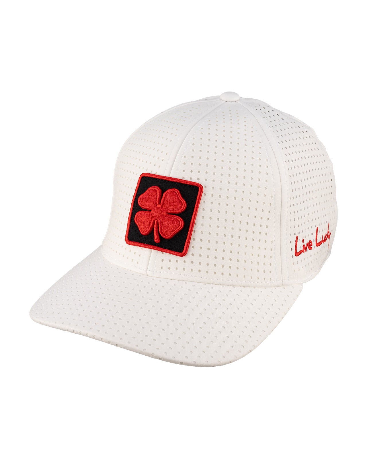 White perforated hat from Black Clover featuring University of Maryland Terrapins logo