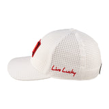 White perforated hat from Black Clover featuring University of Maryland Terrapins logo