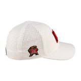 White perforated hat from Black Clover featuring University of Maryland Terrapins logo