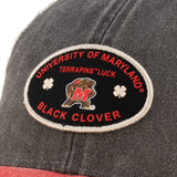 Red and grey two tone vintage style hat from Black Clover featuring University of Maryland Terrapins logo