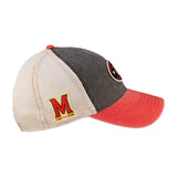 Red and grey two tone vintage style hat from Black Clover featuring University of Maryland Terrapins logo