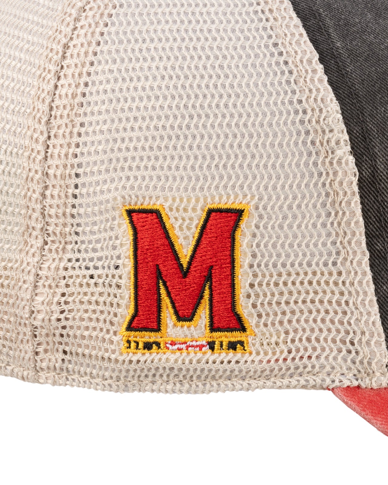 Red and grey two tone vintage style hat from Black Clover featuring University of Maryland Terrapins logo