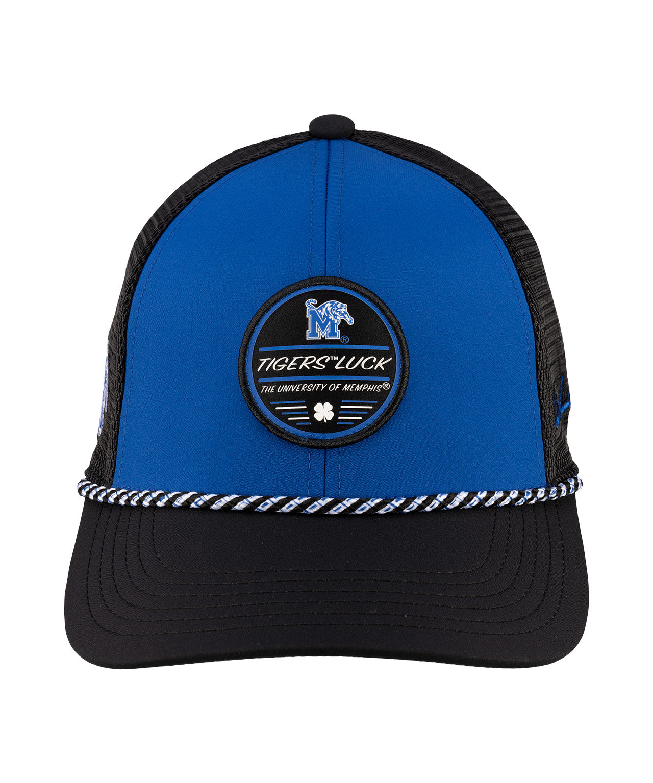 Blue and black two tone rope hat from Black Clover featuring Memphis Tigers logo