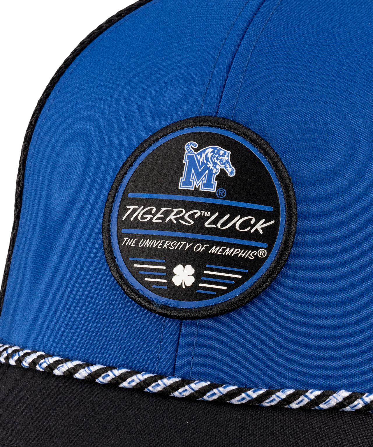 Blue and black two tone rope hat from Black Clover featuring Memphis Tigers logo