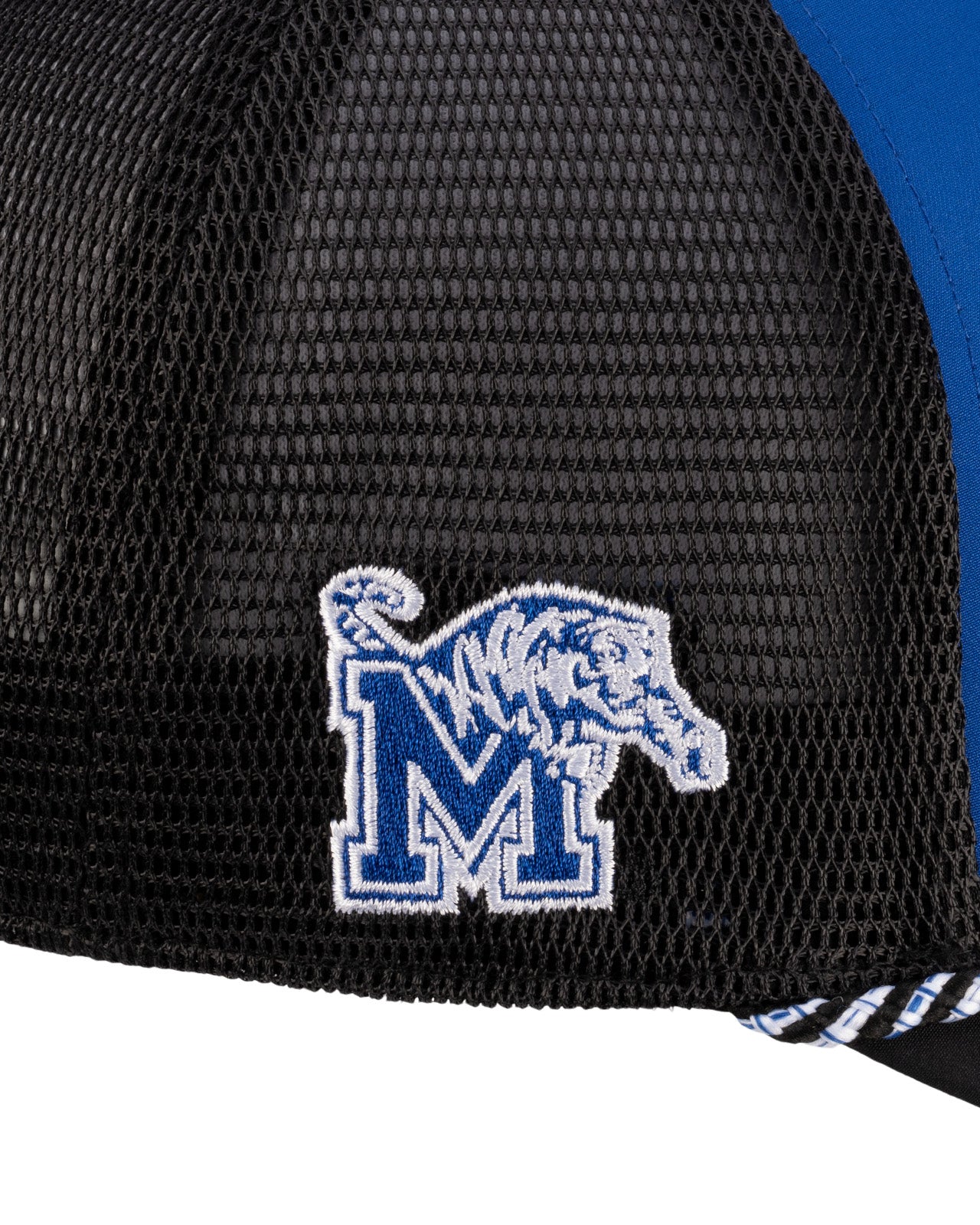 Blue and black two tone rope hat from Black Clover featuring Memphis Tigers logo