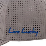 Grey perforated hat from Black Clover featuring Memphis Tigers logo