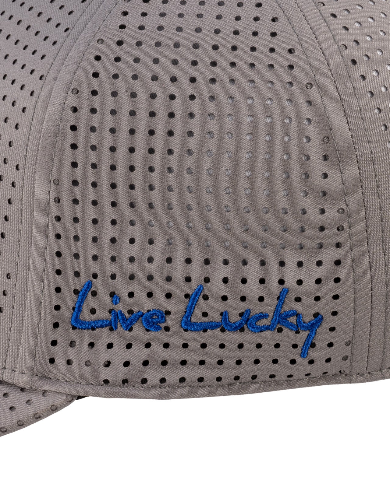 Grey perforated hat from Black Clover featuring Memphis Tigers logo