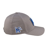 Grey perforated hat from Black Clover featuring Memphis Tigers logo