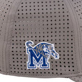 Grey perforated hat from Black Clover featuring Memphis Tigers logo