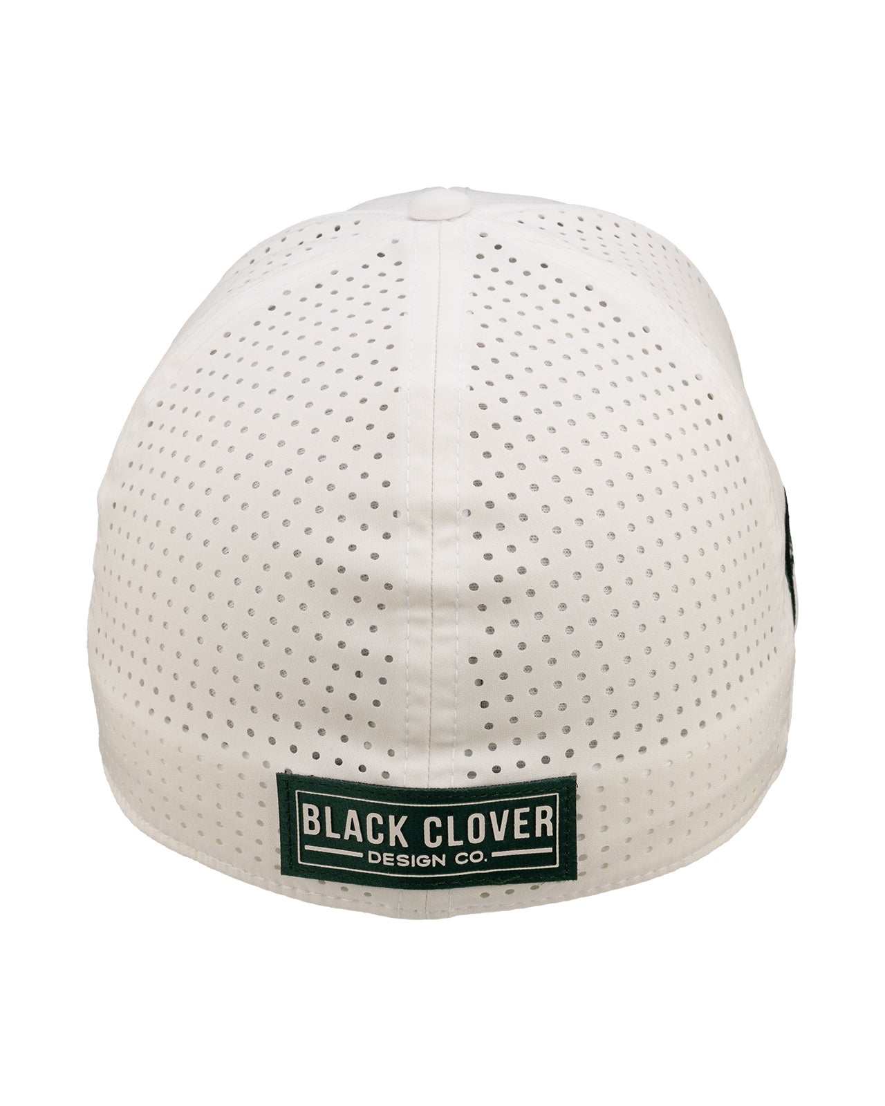 White perforated hat from Black Clover featuring Michigan State logo