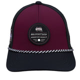 Maroon and black two tone rope hat from Black Clover featuring Mississippi State Bulldogs logo