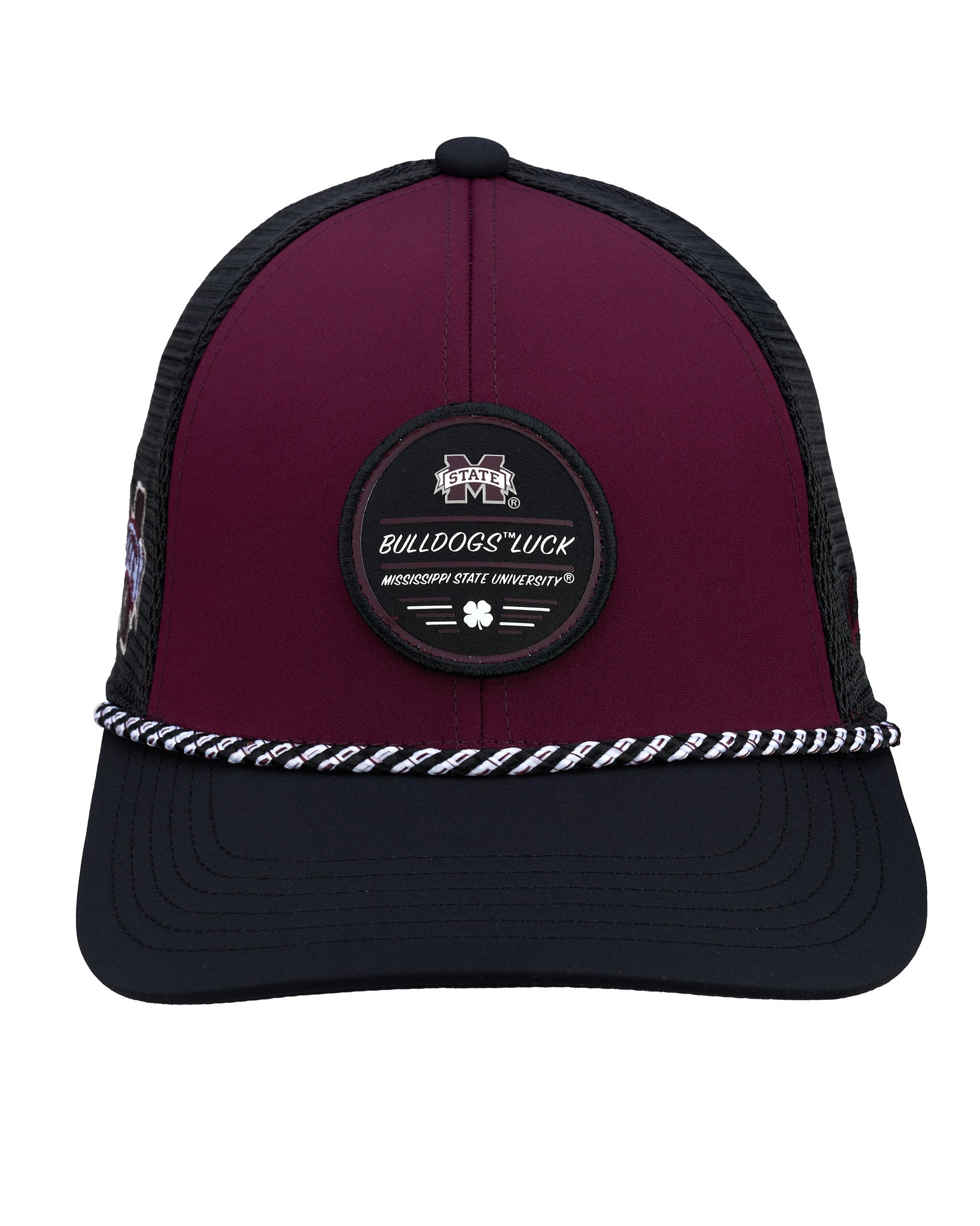 Maroon and black two tone rope hat from Black Clover featuring Mississippi State Bulldogs logo