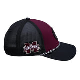 Maroon and black two tone rope hat from Black Clover featuring Mississippi State Bulldogs logo