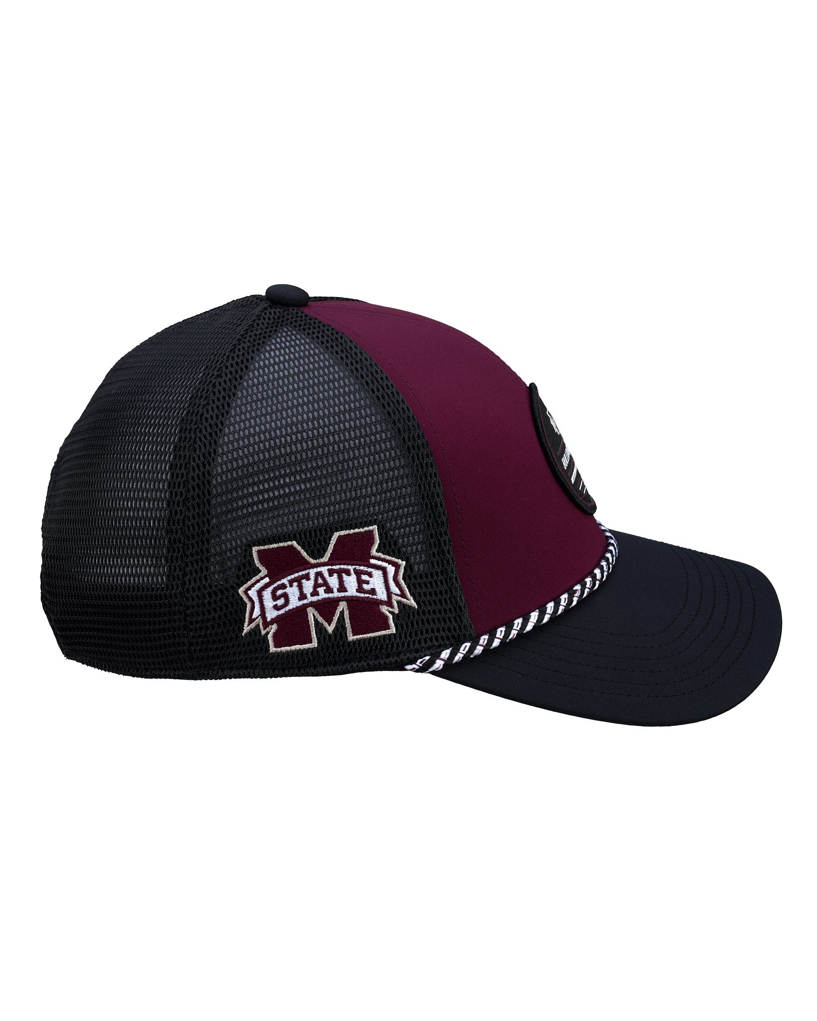 Maroon and black two tone rope hat from Black Clover featuring Mississippi State Bulldogs logo