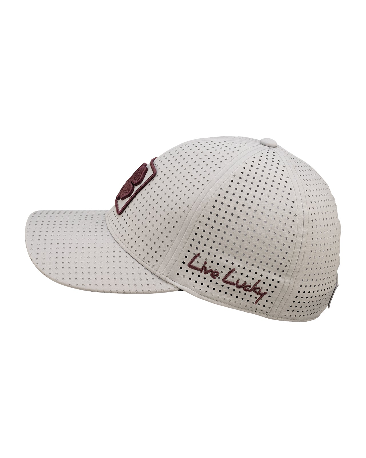 Grey perforated hat from Black Clover featuring Mississippi state logo