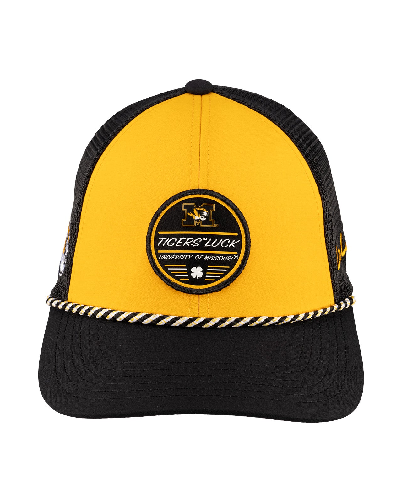 Black and yellow two tone rope hat from Black Clover featuring University of Missouri Tigers Logo