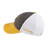 Grey and yellow two tone vintage style hat from Black Clover featuring University of Missouri Tigers logo