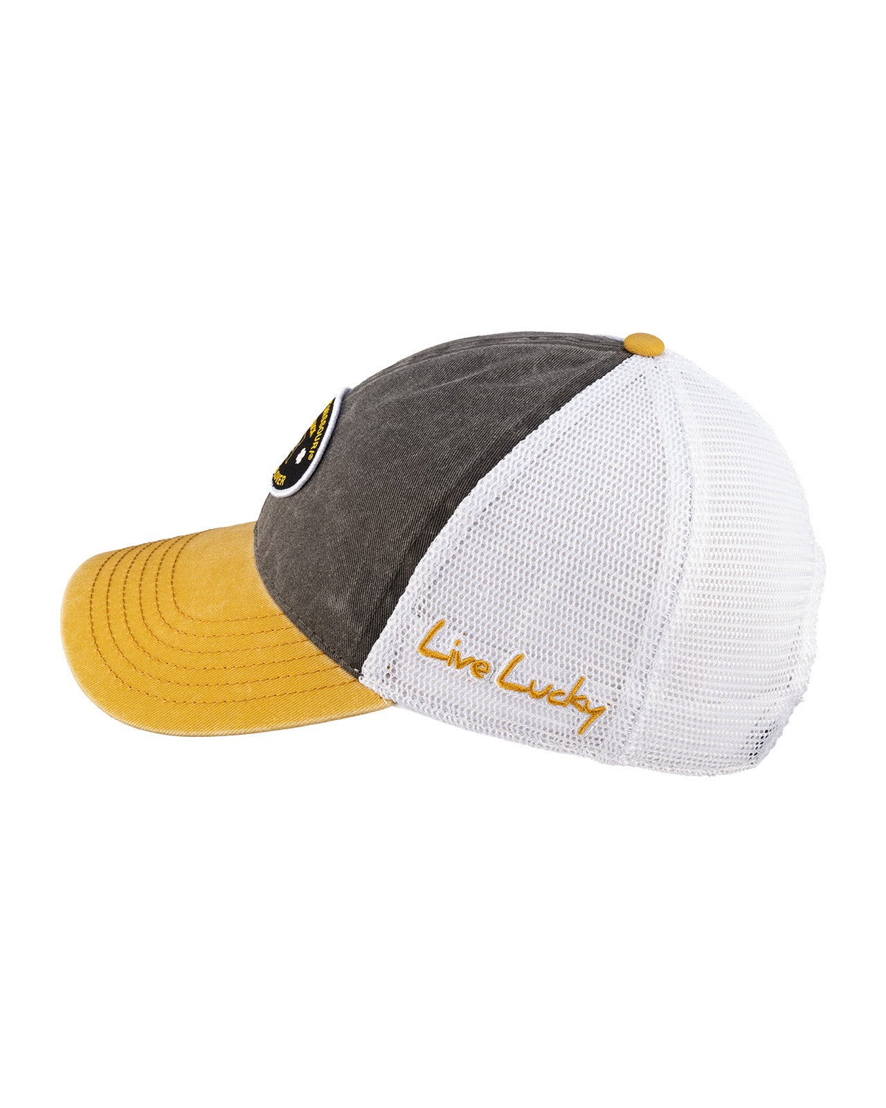 Grey and yellow two tone vintage style hat from Black Clover featuring University of Missouri Tigers logo