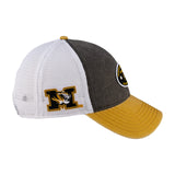 Grey and yellow two tone vintage style hat from Black Clover featuring University of Missouri Tigers logo