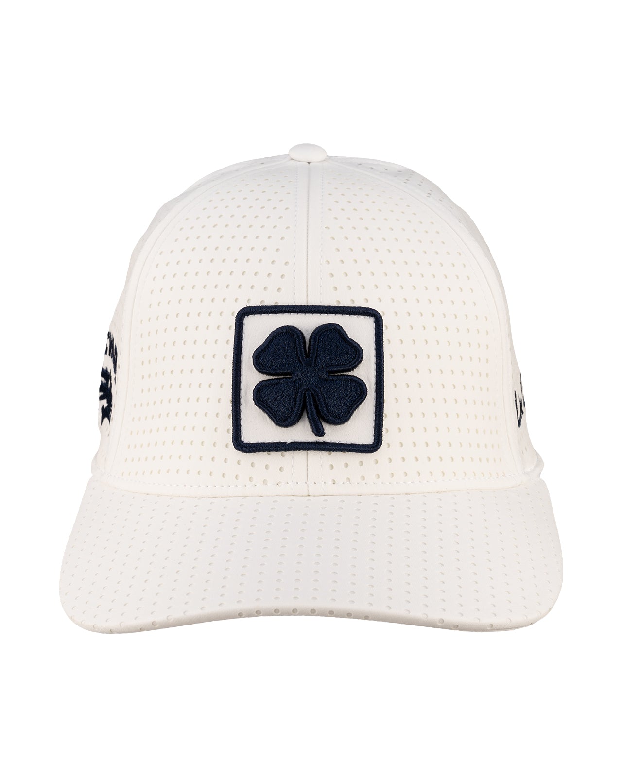 White perforated hat from Black Clover featuring University of Nevada Reno Wolfpack Logo