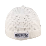 White perforated hat from Black Clover featuring University of Nevada Reno Wolfpack Logo