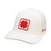 White perforated hat from Black Clover featuring New Mexico Lobos logo