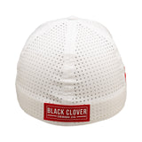 White perforated hat from Black Clover featuring New Mexico Lobos logo