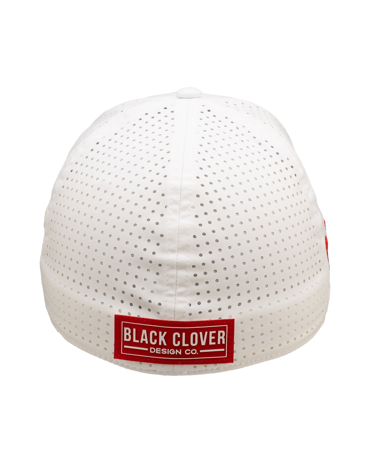 White perforated hat from Black Clover featuring New Mexico Lobos logo