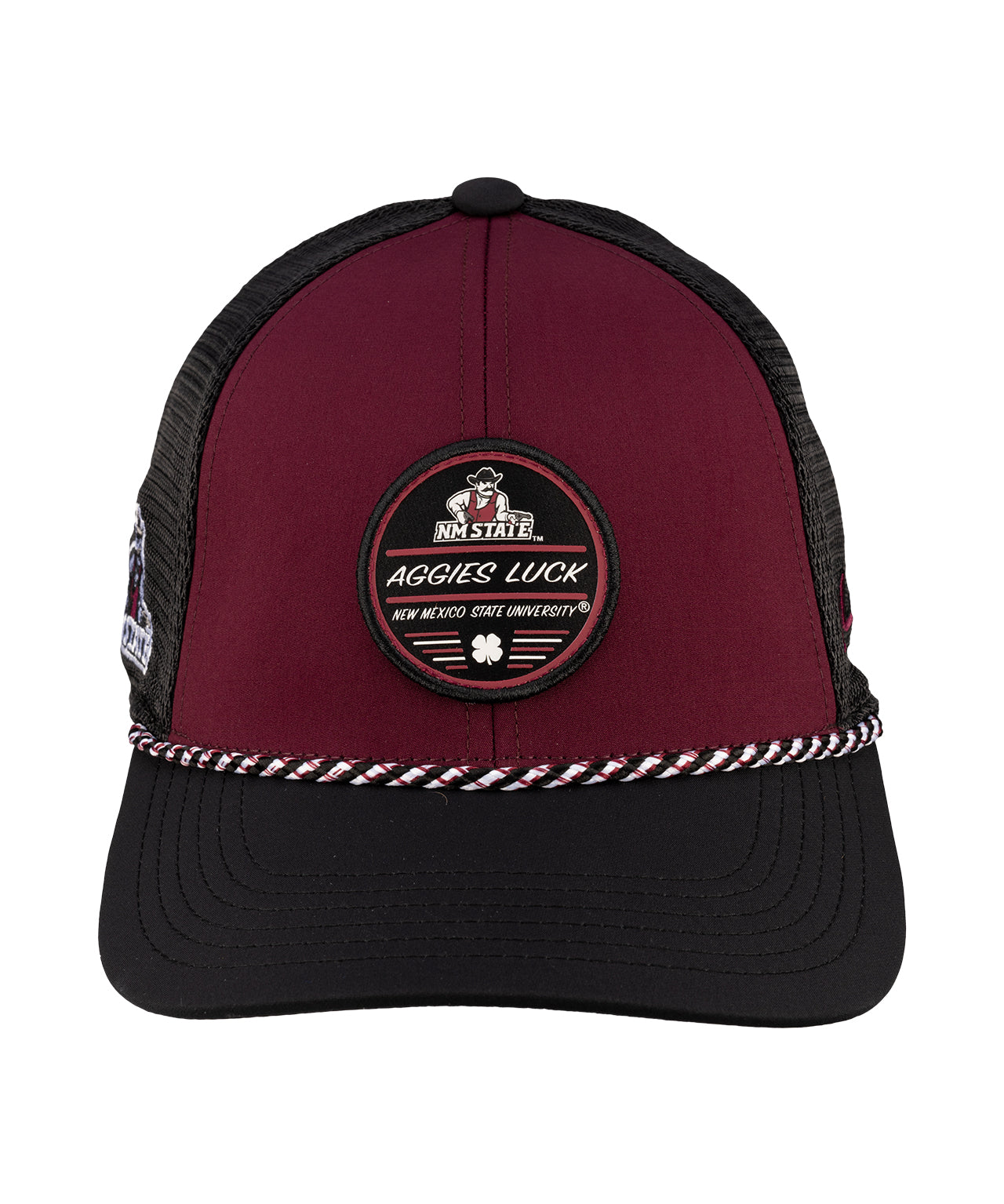 Maroon and black two tone rope hat from Black Clover featuring New Mexico State Aggies Logo