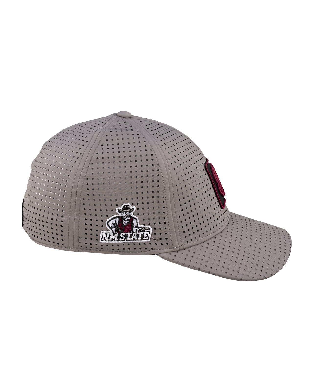 Grey perforated hat from Black Clover featuring New Mexico State Aggies Logo