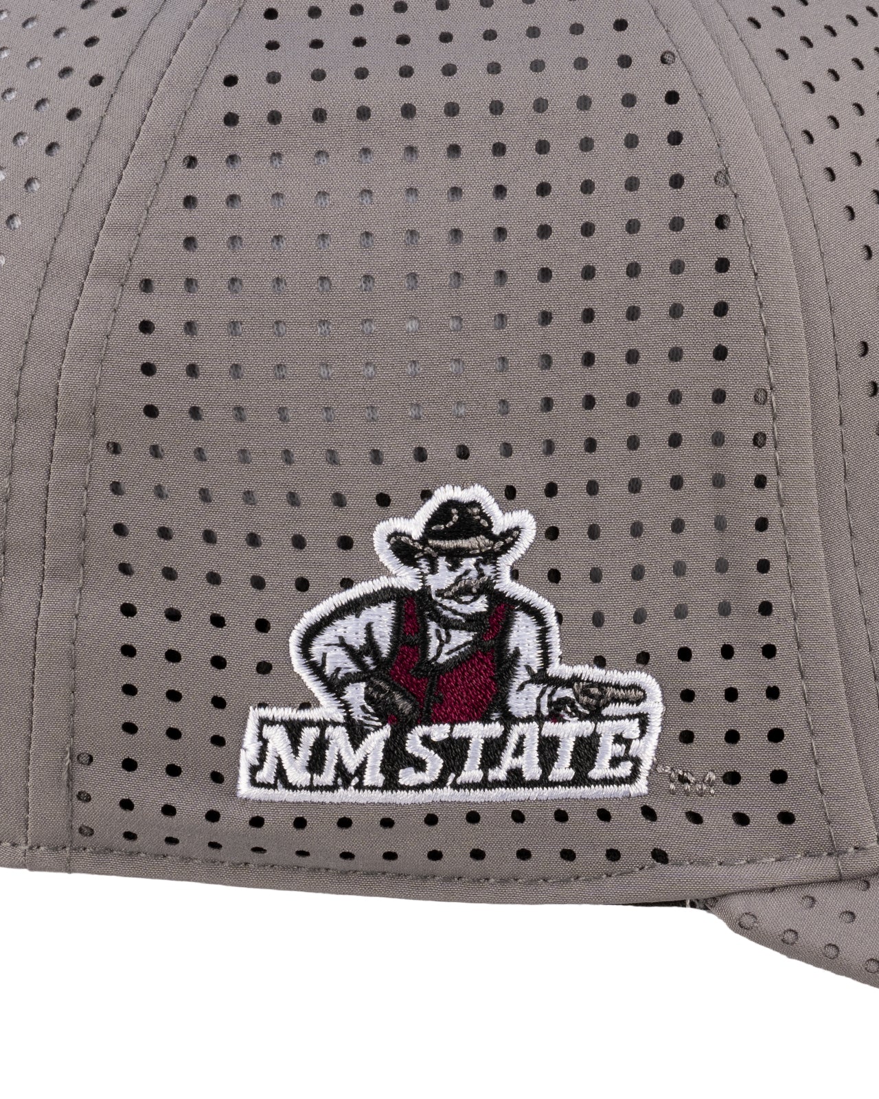 Grey perforated hat from Black Clover featuring New Mexico State Aggies Logo