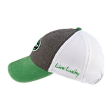 Grey and green two tone vintage style hat from Black Clover featuring North Dakota Fighting Hawks logo