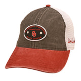 red and black two tone vintage style hat from Black Clover featuring University of Oklahoma logo