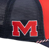 Red and navy two tone rope hat from Black Clover featuring Old Miss logo