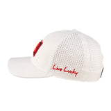 White perforated hat from Black Clover featuring Ole Miss logo